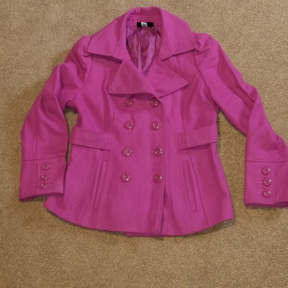 WOOL blend Double Breasted Pea Coat